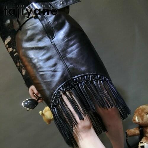 Tajiyane Fall Skirts Womens 2020 Genuine Sheepskin Skirt Women Real Leather Skirts Korean Style Sexy Wrap Skirt Faldas TN1217