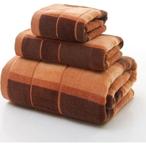 Drop shipping 3pieces 100% Cotton Bath Towels Beach Towel For Adults Absorbent Terry bathroom towel sets Men Women Towels