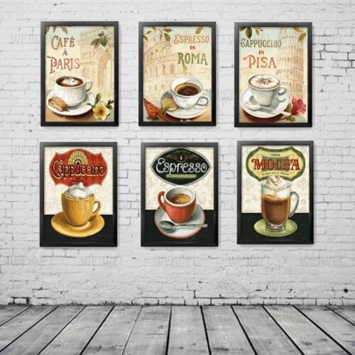 Coffee Poster Kitchen Decoration Home Restaurant Bar Cooking Foods Canvas Painting HD Print Wall Art Pictures For Living Room