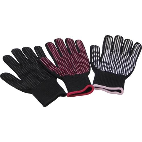 2PCS/Lot Professional Heat Resistant Gloves with Silicone Bump for Hair Styling Heat Blocking Gloves for Curling, Flat Iron