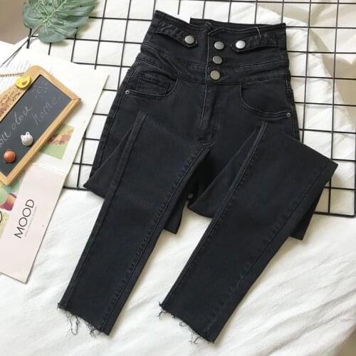 Plus Size Jeans Female Denim Pants Black Womens Jeans Woman Donna Stretch Bottoms Feminino Skinny Pants for Women Trousers D282