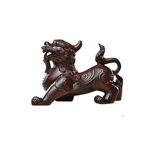 Black sandalwood carved mink Decorate the living room to attract money Houses gather wealth safety Decorative Ornaments