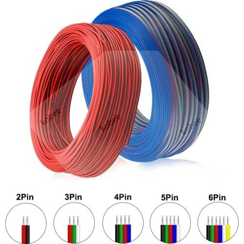 RGB Led Connector Cable 2/3/4/5/6Pin Electric Extension Wire for WS2812B WS2811 SK6812 5050 2835 5730 RGBW CCT LED Strip Lights