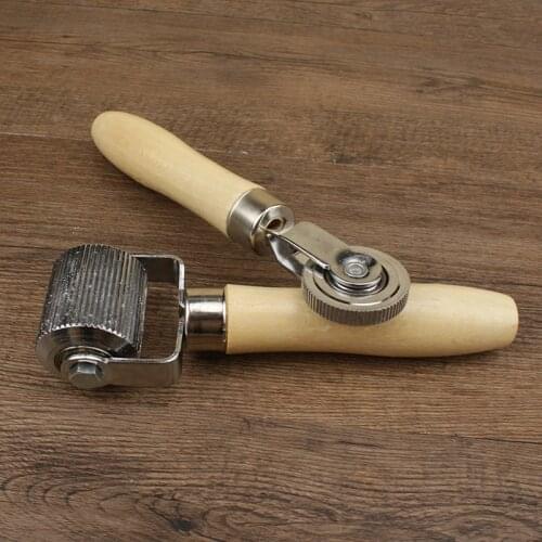 Car Tire Compaction Roller Wooden Handle Auto Car Tire Repair Patch Stitch Wheel Tyre Rolling Puncture Tool