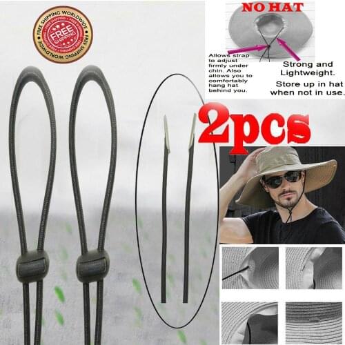 TWO Hat Chin Strap Cord / Mens Cowboy Hat Chinstrap & Toggle,Windproof - No Hat