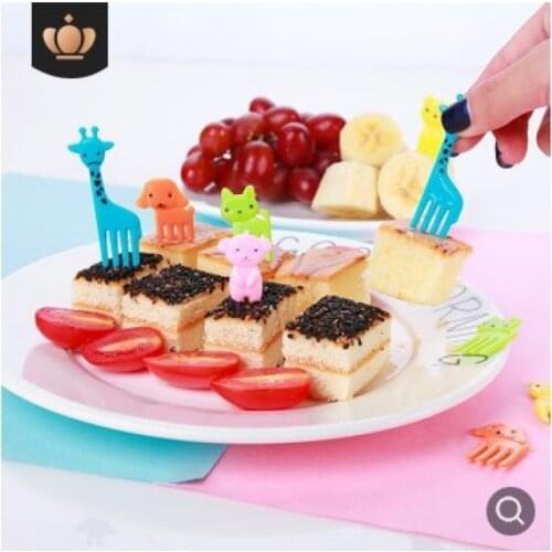Cute Mini Elephant Animal Children Fruit Fork Creative Plastic Lunch Decoration Sign