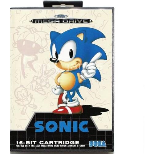 Sonic with Box for 16 bit Sega MD Game Card for Mega Drive for Genesis Video Console