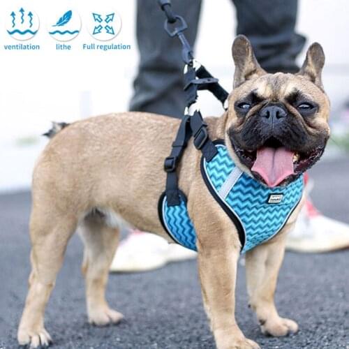 Reflective Pet Dog Harness Vest Puppy Chest Strap Breathable Mesh Walking Lead Leash for Small Medium Dogs Bulldog Supplies Sets