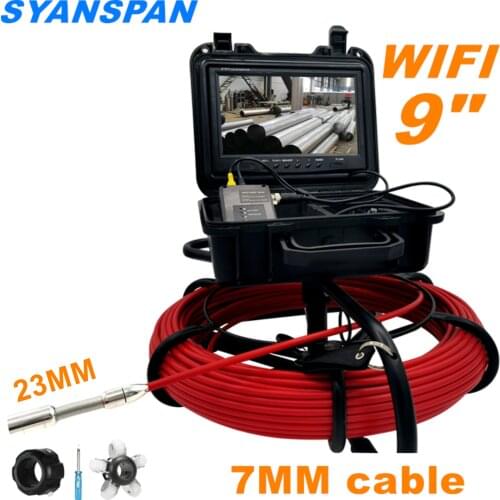 7mm Cable Pipe Inspection Video Camera 9 inch Wireless WiFi , Camera 17MM Drain Sewer Pipeline Endoscope support Android/IOS