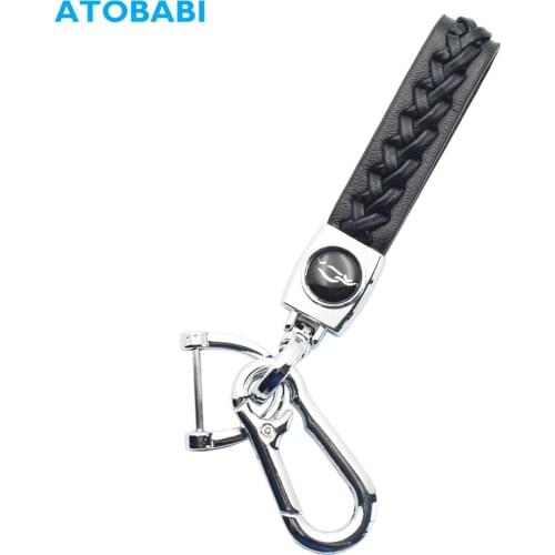 High Quality Car Key Rings Universal Metal with Leather Rope Motorcycle Key Chain Home House Office Car Keyring For Men or Women