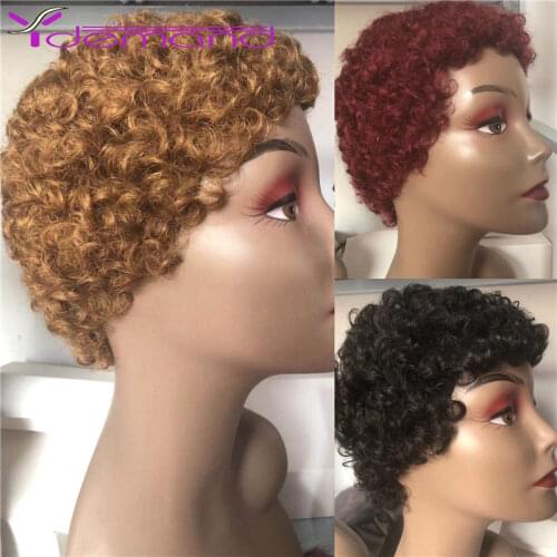 Y Demand Human Hair Wigs with Bangs Full Machine Made Wigs Highlight Honey Blonde Colored Wigs For Women Peruvian Remy Hair