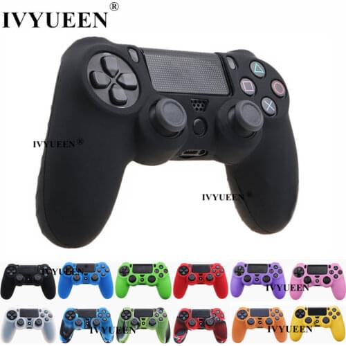 IVYUEEN for Sony PlayStation 4 PS4 DS4 Pro Slim Controller Silicone Case Protective Cover Skin Thumb Grips Caps for Dualshock 4