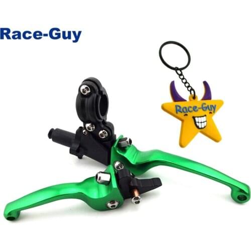 Green CNC Alloy Folding Clutch Brake Handle Lever For Chinese 50cc 70cc 90cc 110cc 125cc Pit Dirt Bike Motorcycle CRF70 XR50