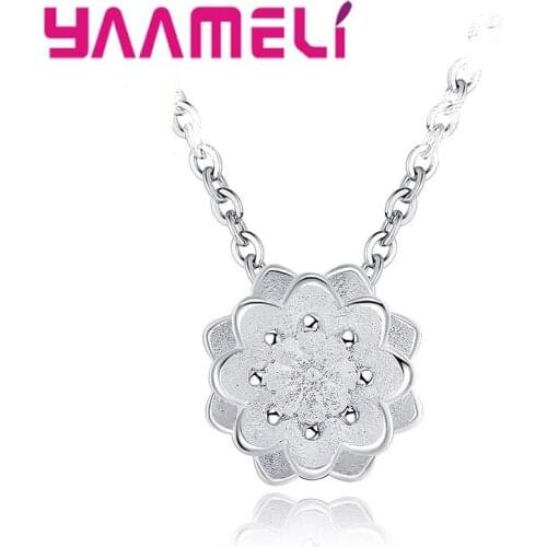Beautiful Classical 925 Sterling Silver Flower Pendants Accessories for Women Bridal Wedding Party Jewelry