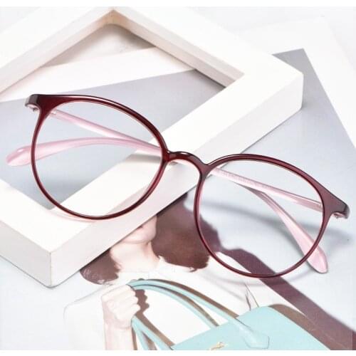 Women TR90 Ultralight Round Retro Full Frame Glasses Optical Myopia Glasses Transparent Frame Prescription Glasses Frame 8019