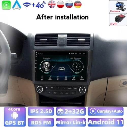 10.1 Android 2G+32G 2Din Quad Core Car Radio GPS Multimedia Player Head Unit For Honda Accord 7 2003 2004 2005 2006 2007