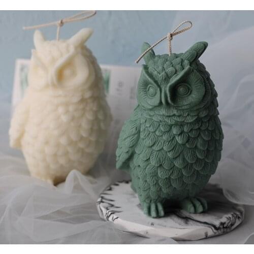 3D Owl Candle Mold Big Size Plaster Silicone Molds For Home Decor Handmade Aroma Wax Candle Molds