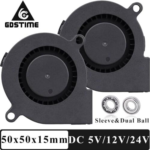 4 Pcs Gdstime 50mm x 15mm Turbine Turbo Micro Blower Fan 5V 12V 24V 5015 Cooling for DIY 3D Printer Humidifier Car Seat Atomizer