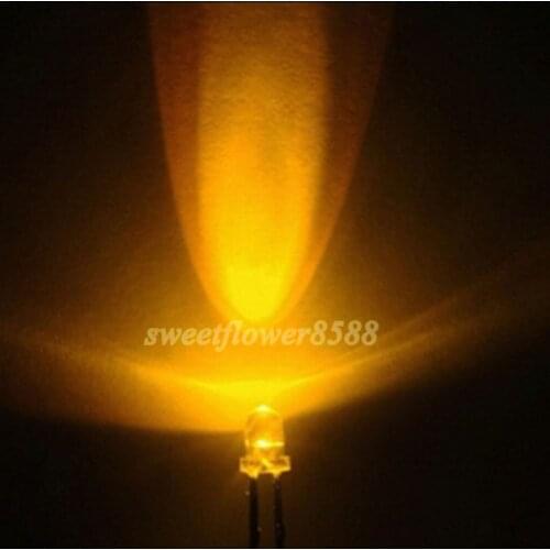 50pcs 3mm 5000mcd Yellow Ultra Bright LED Lamp Light Free Shipping Free Shipping