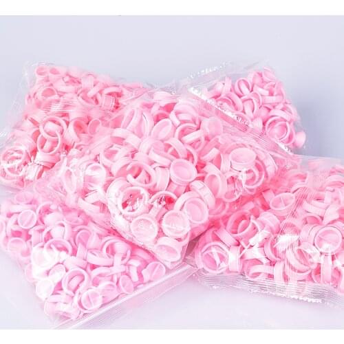 500Pcs Disposable Tattoo Ink Cup Microblading Pink Ring Caps For Tattoo Needle Supplies Accessorie Makeup Tattoo Pigment Caps