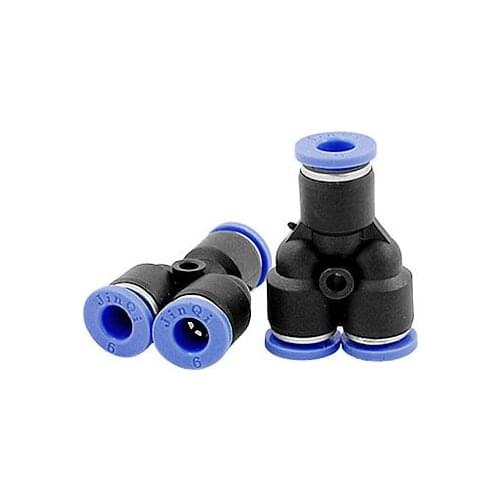 6mm Y Shaped Push In Connector Pneumatic Fittings 2 PCS