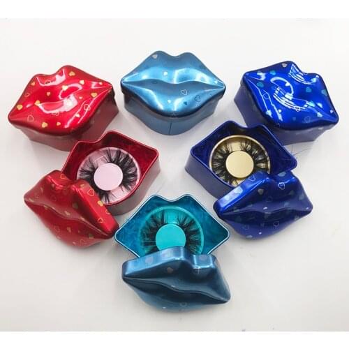 8/16pcs Wholesale Price Cute Lip Eyelash Packaging Box Fake Lashes Case Vendor Empty Lashes Box