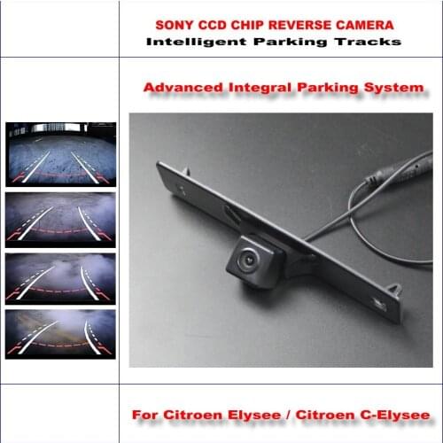 Car Back Rear Reverse Camera For Citroen/Elysee 2014 2015 HD Intelligent Parking Tracks CCD CAM