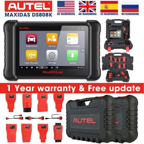 Autel MaxiDAS DS808K OBD2 Scanner Car Diagnostic Tool Key Programmer Full System with OBD adapters Better than launch x431