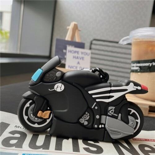 Night Light Motorbike Earphone Case for Airpods 1 2 Pro Cartoon Wireless Headphone Protective Charging Cover for Airpods Case