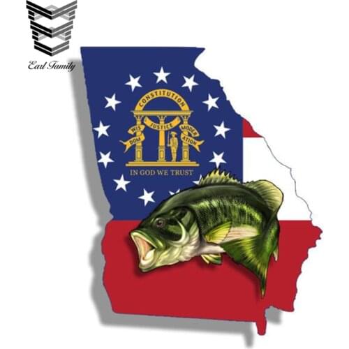 EARLFAMILY 13cm X 10.9cm Large Mouth Bass Fish Fishing Stickers Funny Car Styling Boat Kayak Decals Bumper Window Car Stickers