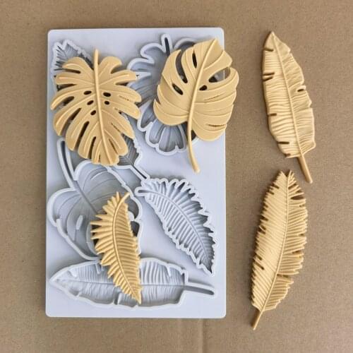 European leaf embossed fondant baking cake chocolate decoration baking silicone mold