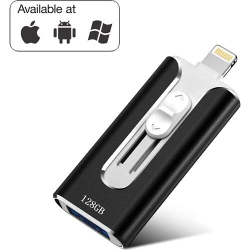 Vicsoul Pendrive 3.0 for iPhone/Android 16GB 32GB 64GB 128GB 3 in 1 Pen Drive Otg Usb Flash Drive Encrypted Usb Memory Stick 3.0