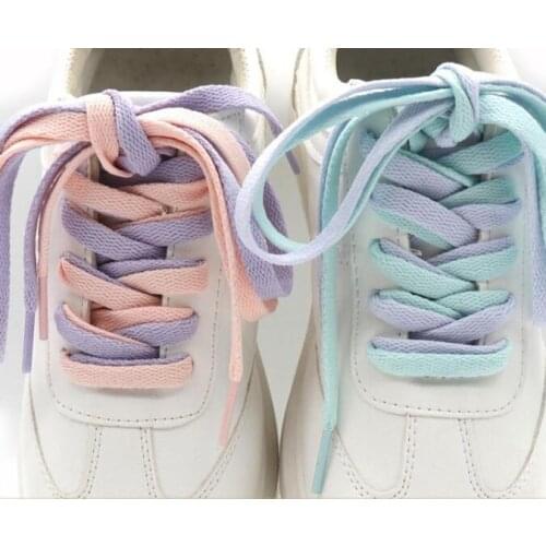 Hot Selling 120cm/140cm/160cm Different Color Match Shoelace Cotton Flat Shoelace For Sneakers Four Pieces/Set
