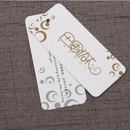 Custom logo brand garment clothing printed paper tag paper for clothing clothes printing swing garment hang tags