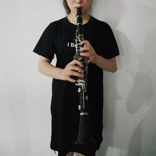 Bb Clarinet 17 Key b Plana High Quality Nickel-plated Bakelite Musical instrument with Accessories GU32