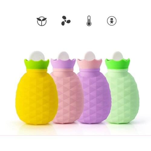 Creative Pineapple Shape Silicone Hot Water Bottle Water Hand Warmer Warm Water Bag Home Warming