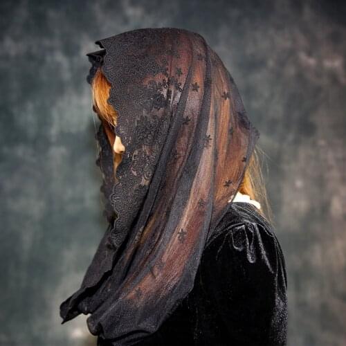 Mantille Floral Lace Bridal Mantilla Catholic Veil For Church Women Head Covering Latin Mass Chapel Mantilla Velo Negra Voile