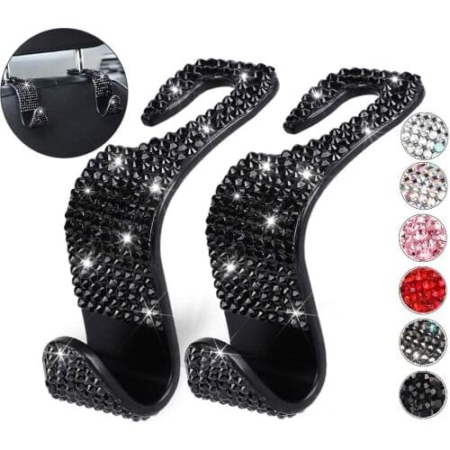 Car Seat Hook Auto Coat Back Universal Headrest Mount Storage Holder Bling Rhinestones Hanger Car Interior Accessories