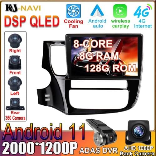 8-Core DSP Android 11.0 For Mitsubishi Outlander 3 GF0W GG0W 2012 - 2018 Car Video Player Radio Multimedia Navigation GPS 4G Lte
