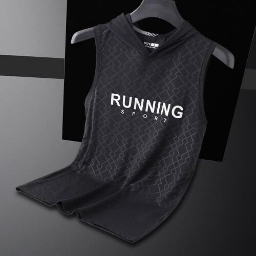 Men T-Shirt, Sports Tank, Sleeveless, Shirts, Running, Gym, Training, Football,Basketball，Fitness, With Hat Breathable Tank Top