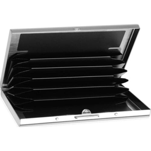 Men Stainless Steel Pocket Credit ID Card Mini Wallet Holder Pocket Case Box