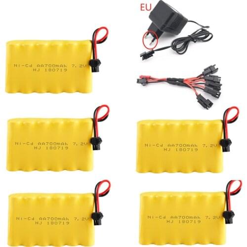 7.2v 700mAh Battery Charger Sets For Rc toy Car Tank Train Robot Boat Gun AA NiCD Battery 700mah 7.2v Rechargeable Battery Pack