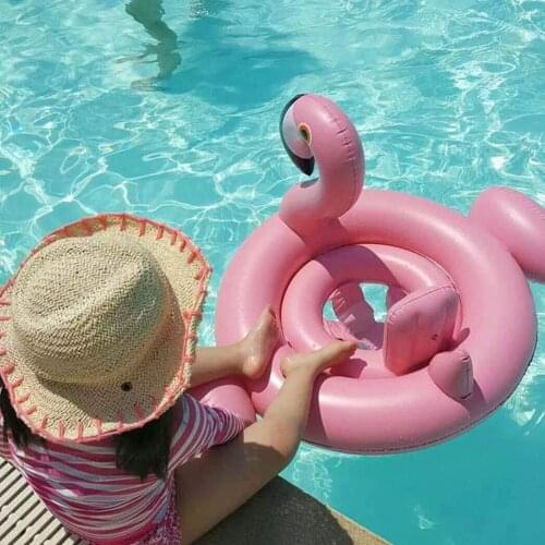 Inflatable Flamingo Swimming Ring Beach Pool Lounge Seat Inflatable Convenient Flamingo Swimming Ring Beach Party Pool Float Toy