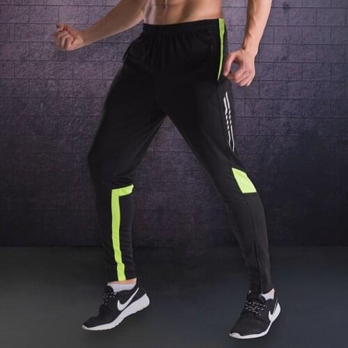New Men Sport Running Pants Pockets Slim Adult Football Soccer Pants Running Jogging Legging Training Pants Gym Fitness Trousers