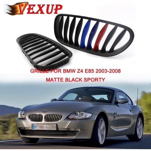 E85 Grille Front Replacement Kidney Grill Car Front Kidney Grille Matte Black Sporty Style Grill for BMW Z4 E85 2003-2008