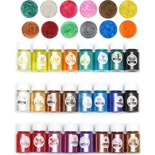 10g Pearlescent Mica Powder Epoxy Resin Dye Pearl Pigment Resin Glue Pigment Material for DIY Crafts Epoxy Crystal Mold Making