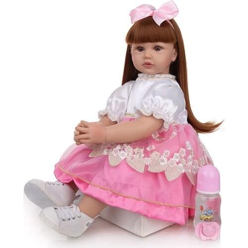 Reality 24Inches Bebe Reborn soft Silicone Doll Girl Baby reborn toddler doll real alive Christmas Gift Toys