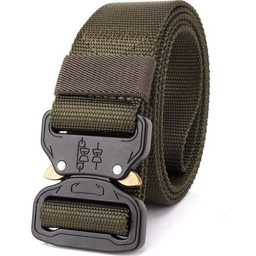 Mens Military Belt Metal Insert Buckle Army Police Combat Nylon Training MOLLE Tactical Belts 3.8cm Airsoft Equipement