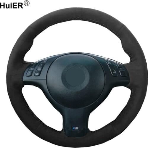 DIY Auto Car Steering Wheel Cover Wrap Suede For BMW M Sport E46 2000-2004 330i 330Ci E39 2000-2003 540i 525i 530i M3 E46 Volant