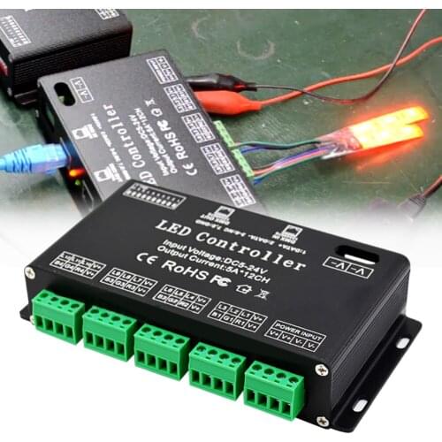 LED Strip Controller DC5V-24V 12 Channel RGB DMX512 LED Controller DMX Decoder Home Light Dimmer Driver Dropshipping Convenience